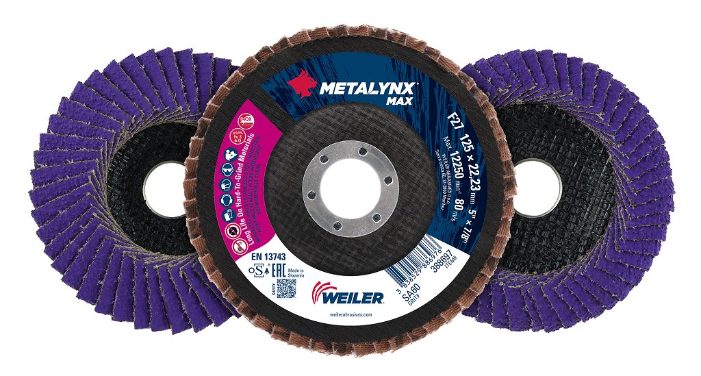 Weiler Abrasives Introduces New Metalynx MAX Ceramic Flap Discs