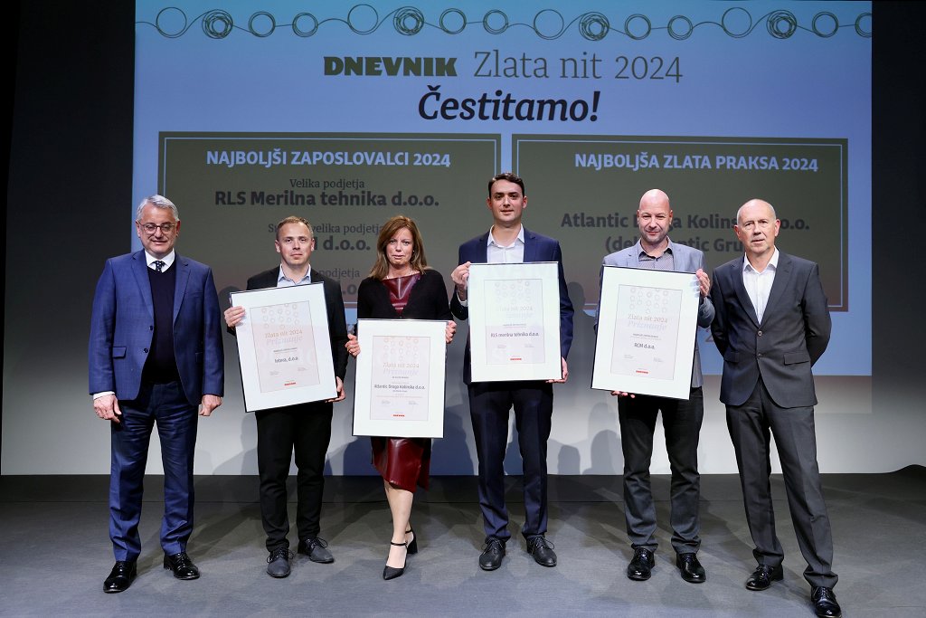 Najboljši zaposlovalci 2024 so Intera, RCM in RLS Merilna tehnika, priznanje Zlata praksa podjetju Atlantic Droga Kolinska (foto Jaka Gaser)