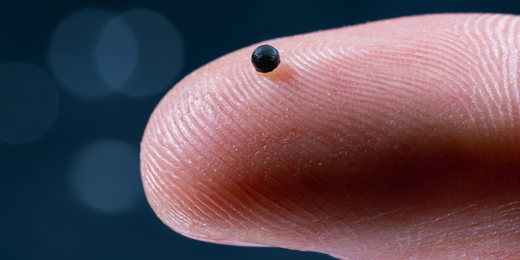 Tako majhen je najnovejši mikrorobot ETH. Foto Luca Donati, ETH Zurich